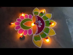 Karthigai deepam 2022 villaku kolam| 3*1dots Beautiful diya muggulu| Super rangoli|Amazing rangoli