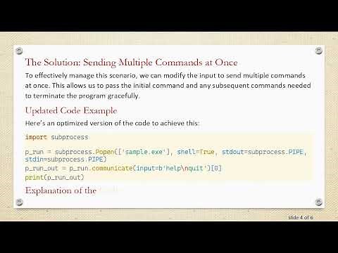 How to Pass Commands to subprocess in Python