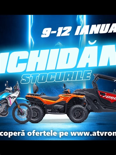 Zilele obișnuite nu se țin minte. 9–12 ianuarie, da 🏁 ATVRom lichidează stocurile și ridică nivelul aventurii 🏔️ #Datecunoi#inceputdean #adrenalina #offroad #lichidamstocurile #oferte #lichidarestocuri #aventura #ATVROM