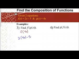 Lesson 7.1 - Composition of Functions (Given Two Equations)