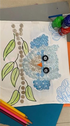 Owl button craft. #craft #diy #easycraft #button #owlcraft