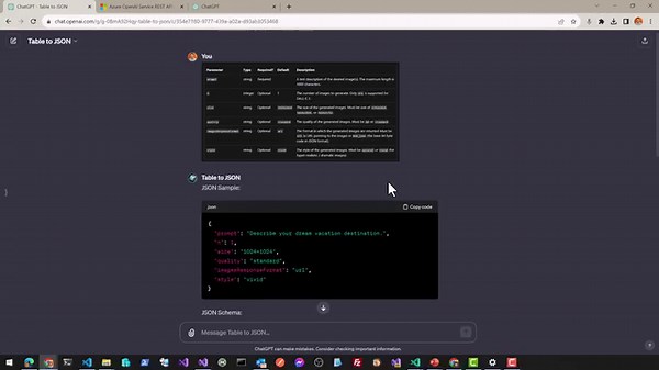 我設計了一款 Table to JSON GPT，它可以將任意表格轉成 JSON 結構，你只要對 REST API 的說明文件截圖，並貼上到我的 GPT 送出，就可以得到一個 JSON 範例與 JSON Schema 結構，超讚！ 😍 我錄製了一段無聲影片如下（上班可以看），你可以學會如何使用！🔥 GPT 網址 ▶ https://chat.openai.com/g/g-0BmA92Hqy-table-to-json | Will 保哥的技術交流中心
