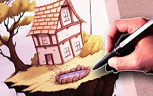 如何手绘一座浮岛-LETHALCHRIS DRAWING