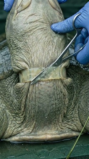 He Cut the Plastic Before It Was Too Late 🐢 #animalrescue #animallovers #rescuestory #turtle