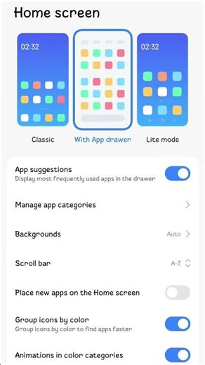 how to change your home app classic to app drawer