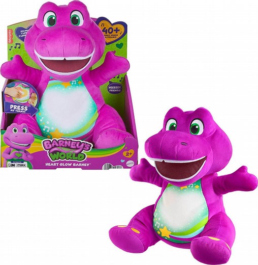 Fisher-Price Barney’s World Heart Glow Barney Plush Toy with Music & Lights for Toddlers & Kids, Multilanguage Version, Ages 2+ - Walmart.ca