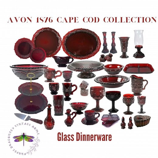 Vintage Avon Cape Cod Ruby Red Glass Dinnerware Collection - Etsy