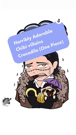 New design for my horribly adorable chibi billains sticker set. Another Crocodile from One Piece because i had two good ideas for his design and couldnt choose just one. This is so damn cute. #crocodileonepiece #onepiece #anime #fanart