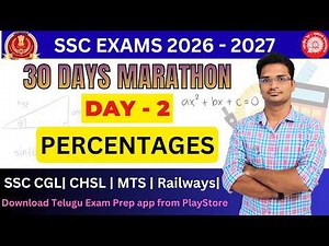 🔥DAY - 2 (PERCENTAGES) | SSC 2026 30 Days Marathon Plan 🚀 Maths + GS FRB | Start Now! | Titans Batch