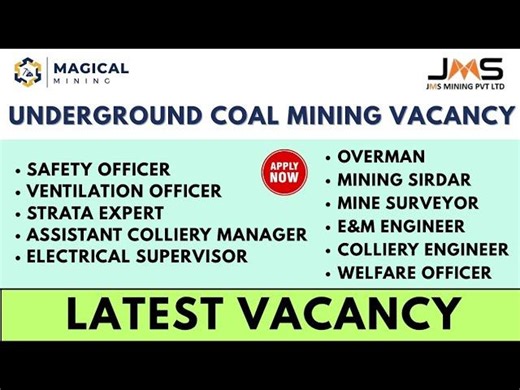 Latest Underground Mining Jobs at JMS Mining Pvt. Ltd. | Overman, Sirdar, Engineers etc. | Apply Now | Aman Kumar Shukla