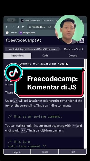 Cara membuat komentar di Javascript #codingtips #belajarcoding #SerunyaBelajar
