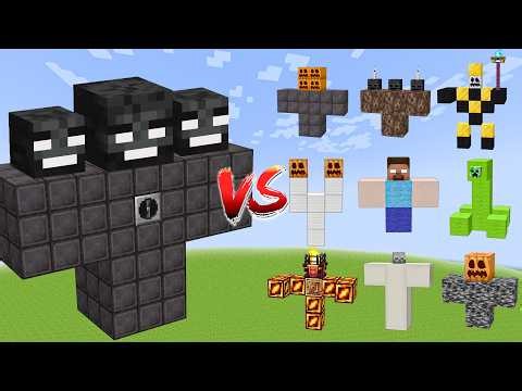 ALPHA MUTANT WITHER GOLEM vs All Minecraft Bosses - Minecraft Mob Battle