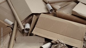 Paper Recycling. Paperboard paper carton waste collected for recycling