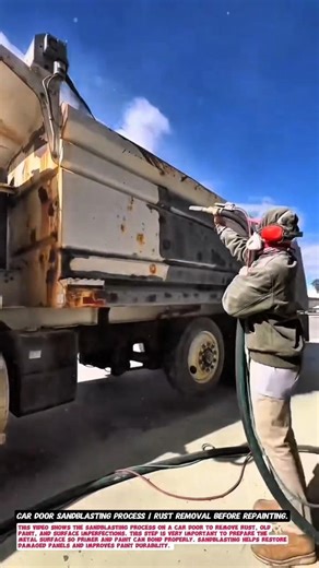 Car Door Sandblasting Process | Rust Removal Before Repainting.