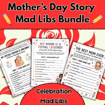 Mother’s Day Fill-in-the-Blank Stories Bundle | Fun & Heartfelt Writing Activity