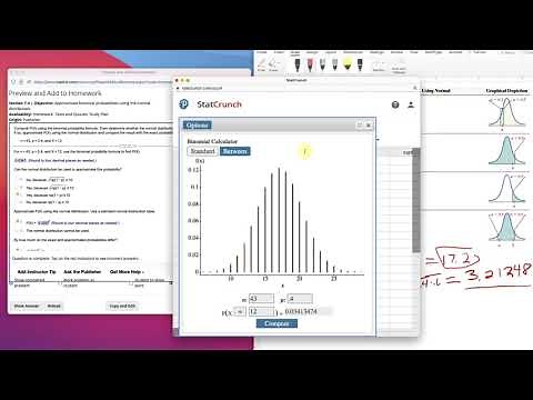 2021 Normal Approximation Binomial Statcrunch