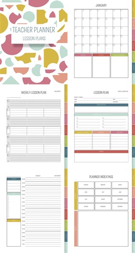 Teacher Planner Digital | Lesson Plan Template | Weekly Monthly Planner | Classroom Organizer | Printable Teacher Binder PDF - Etsy