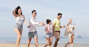 Happy People Walking On Beach Dancing Stock Footage Video (100% Royalty-free) 25827407 | Shutterstock