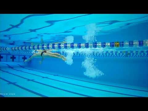 Dolphin Kick Swimming Test #1 | Side & Lane View (TC)