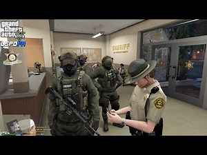 GTA V - LSPDFR 0.4.9🚔 - LSSD/LASD - Sheriff SWAT - Air Unit - Mafia/Biker Gang Shootout - 4K