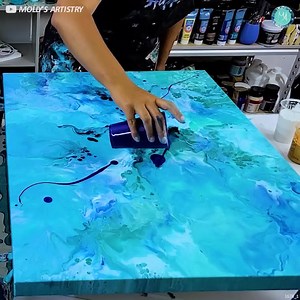 8.8M views · 68K reactions | MESMERIZING Acrylic Pour! Using an old technique to create a new GORGEOUS piece! Happy Painting! | MollysArtistry | Facebook