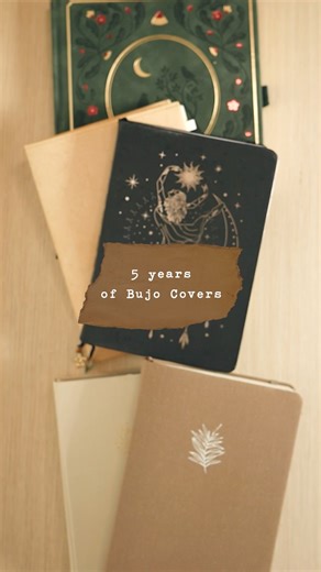 Bullet journal covers through the years 🥹 #bujo #bujosetup