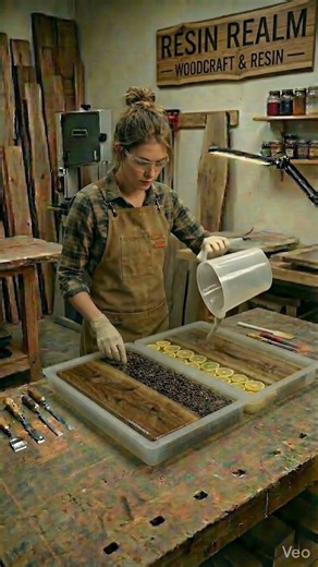 Making a Beautiful Resin Cutting Board Step by Step #shorts