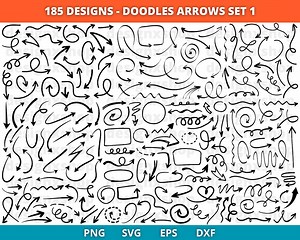 Arrows SVG Doodles Bundle, Arrow Monogram SVG Files for Silhouette Cameo and Cricut. Hand Draw Arrows Vector Arrow Clipart PNG - Etsy