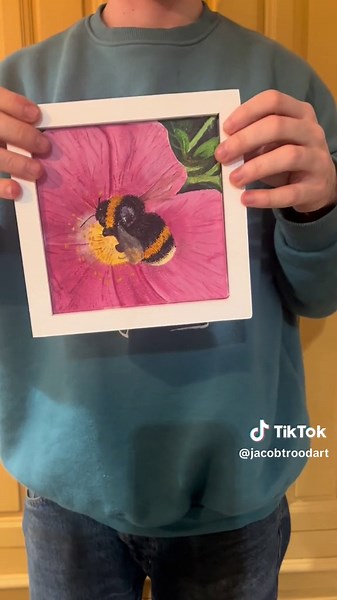 Revealing a few of my bumblebee paintings. All painted in acrylic and vary in size. This is the artwork I do when it is too cold to produce pieces in collaboration with bees. #bees #bee #bumble #bumblebees #bumblebee #beeart #beekeeping #beekeeper #beekeepersoftiktok #pollination #pollinator #pollinators #satisfying #imker #bienen #savethebees #painting #paintingart #painter #paint #paints #acrylic #acrylicpainting #acrylicpaint #clothes #art #artist #artists #fashion #artfashion #inspo #inspire