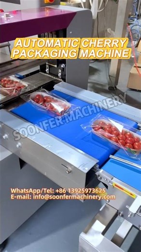 Automatic Cherry Packing Machine #cherry #packagingmachine #tomato #factory #shorts #packingmachine