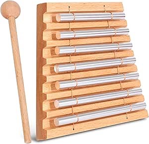 LIEKE 7 Tone Hand Chime Instrument Meditation Chime Mindfulness Bell with Nice Tone For Yoga Meditation Sound Healing Teachers' Classroom Management Tool