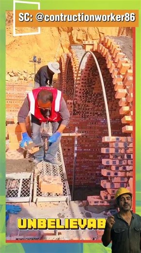 a trick that few people know, installing curved bricks #construction
