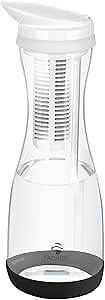 Glass Water Filter Pitcher - Clean Water in Seconds - Filters 211 Gallons - BPA Free - 1.3L - Carbon Block Water Filter Removes Lead, Odors, Microplastics, Chlorine & BPA Free, Black