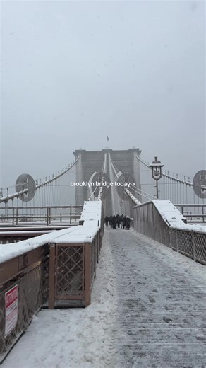 it’s snowing!! #brooklynbridge #nyc #nyctrip | New York City