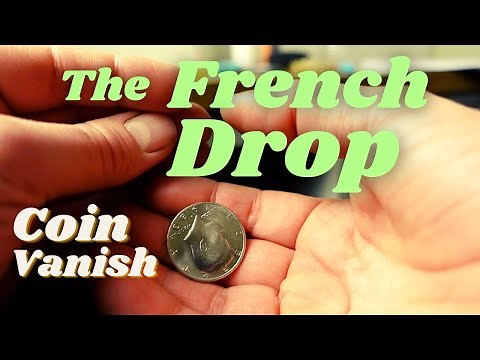 The French Drop Coin Vanish. Sleight of Hand, Close-up Coin Trick tutorial. Multiple Camera Angles.