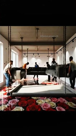 Epoxy Floor Transformation Gone Viral 🔥Normal Floor to 3D Luxury 😱 #resinousflooring