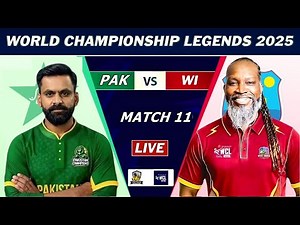 PAKISTAN vs WEST INDIES 11th MATCH LIVE | PAK vs WI LIVE MATCH COMMENTARY | WCL