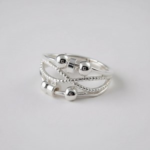 Anxiety Fidget Ring With Rolling Beads – Anti Nail-biting Stress Ring – Calming Gift for Her - Etsy