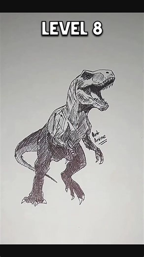 Drawing T-rex in different level #howtodraw#dinosaur #drawingT-rex#art#drawing#quickdraw