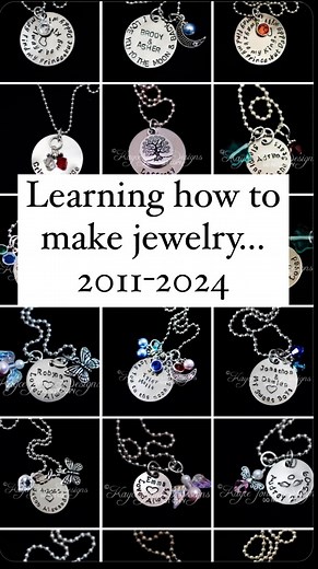 Sometimes people ask how I got into doing cremation jewelry, and the answer is my work sort of slowly evolved into that…The first type of jewelry I learned how to make were hand stamped pieces. (On my kitchen table!) These are done with steel alphabet stamps that are hammered individually letter by letter, leaving impressions in the metal. I specialized in memorial pieces for mothers like me who had lost a baby during pregnancy or shortly after they were born. I did that for the first 5 years, u