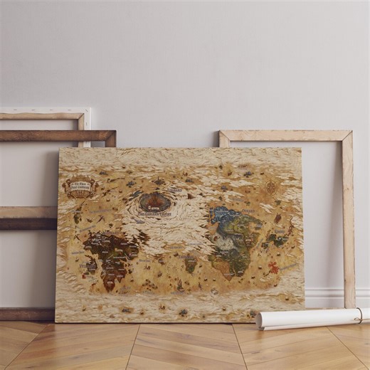 Final Fantasy Map Poster, Video Game Wall Art, Gaming Decor, Final Fantasy VII and XIV Art, Fantasy Map Print, Gaming Gift - Etsy