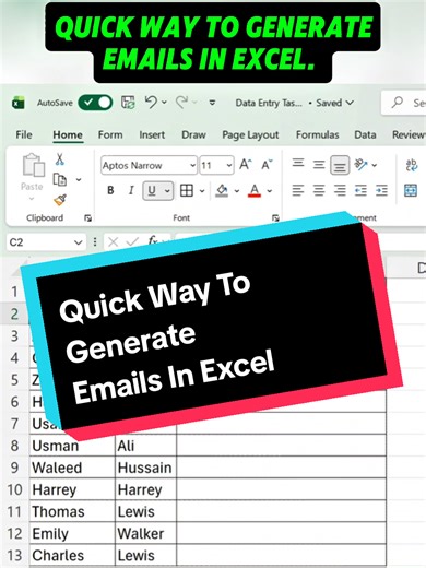 quick way to generate emails in #harisanalytics #Productivity #exceltricks #excel #exceltips