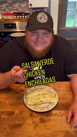 Skillet salsa verde chicken enchiladas! #fyp #fypシ #foryou #foryoupage #food #foodie #foodtiktok #recipe #cooking #castiron #chicken #enchiladas #yum