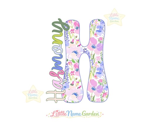 Floral Letter Custom Name PNG, Personalized Alphabet Monogram, (digital Download) - Etsy