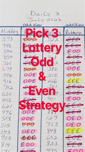 Pick 3 Lottery: Odd & Even Strategy