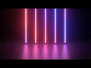 Beautiful 3D Ultraviolet Glowing Neon Line Fluorescent Laser Lights 4K DJ Visuals Loop Background