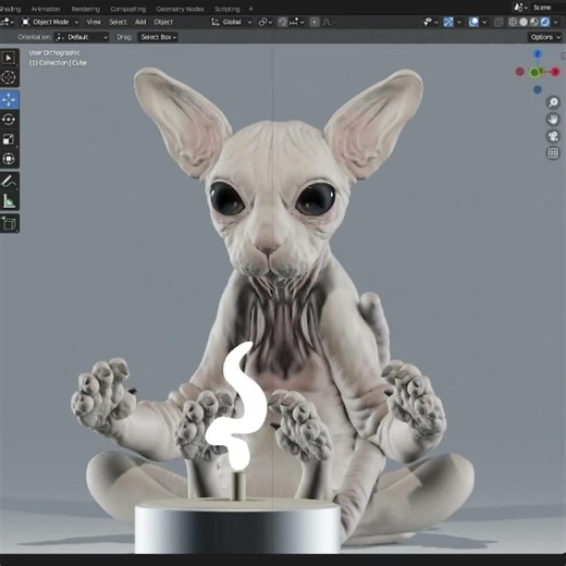 Cat Meditating Resizable ArtToy - 3d printable files