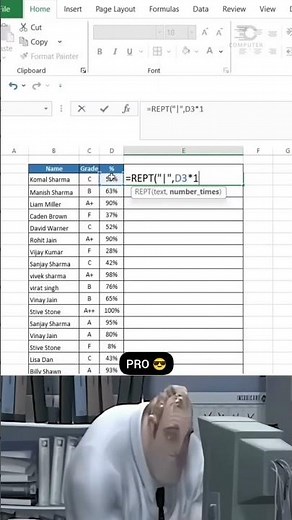 Excel Bar Chart Using REPT Formula 🔥No Chart