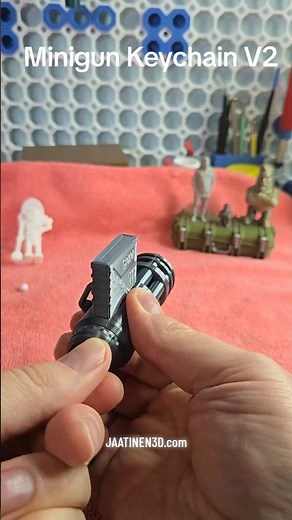 Minigun Keychain Blaster V2 on MakerWorld! #3dprinted #airsoft #keychain #toys #3dprinting
