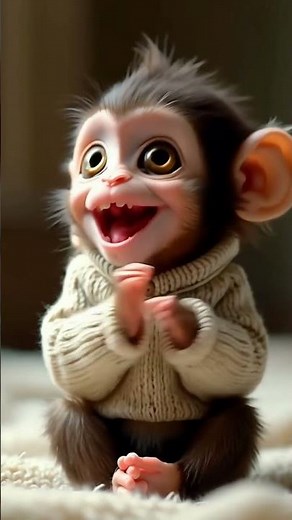 Cute Baby Monkey Smiling – The Cutest Smile You’ll Ever See! 😍